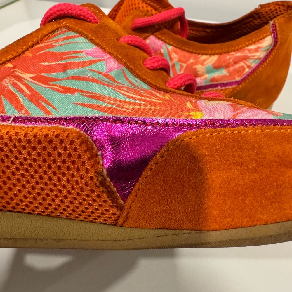 Versus Versace  orange floral sneakers - Picture 9 of 12